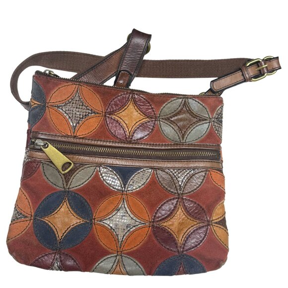 Rare Fossil Multicolour Patchwork Leather Hobo Bag – Excellent Condition - Picture 9 of 15